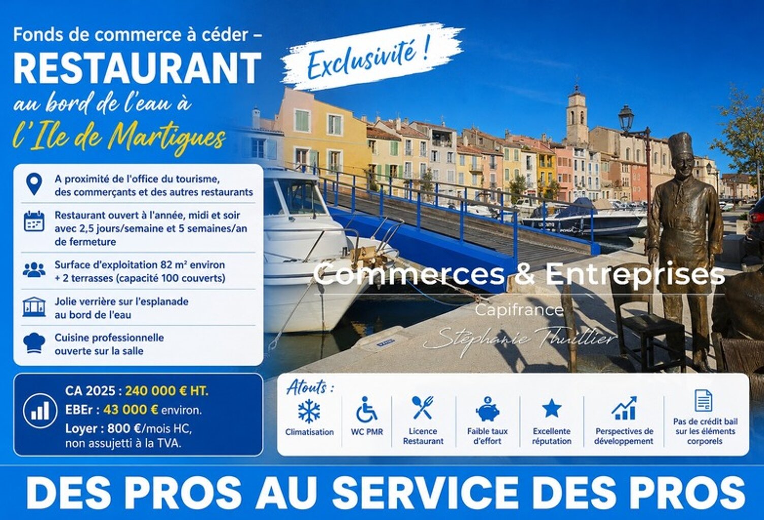 Fonds de commerce Restaurant terrasses à céder à MARTIGUES (13) — photo 1
