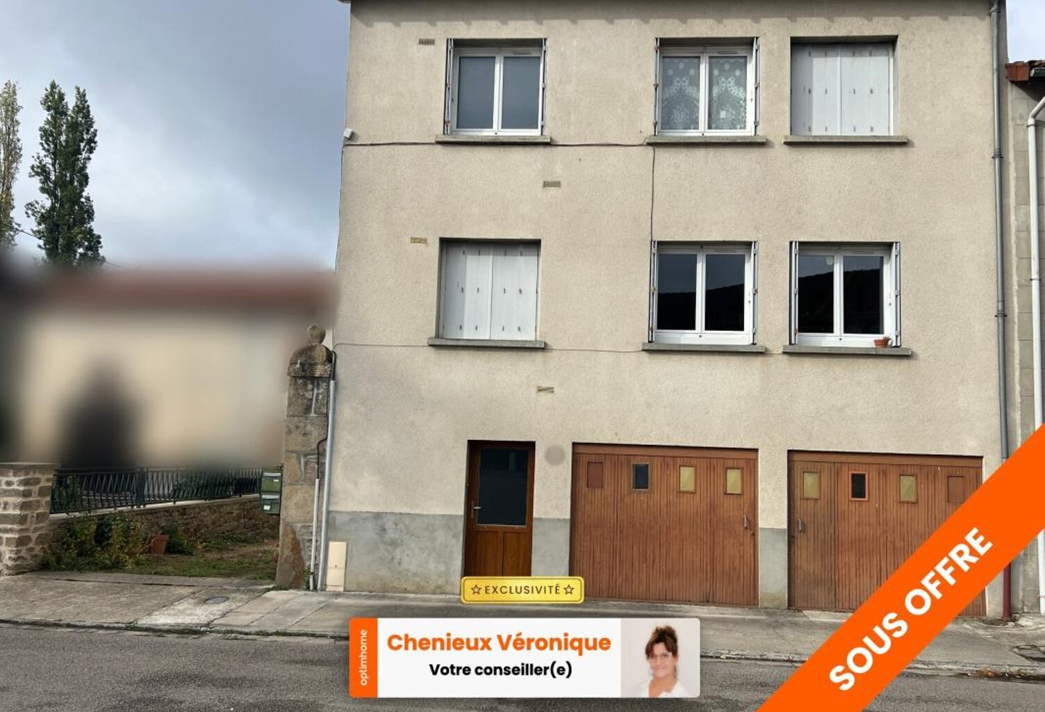 Immeuble de rapport à vendre à CHATEAUPONSAC (Haute-Vienne) - 2 Appartements Type F3 - 4 Garages — photo 1
