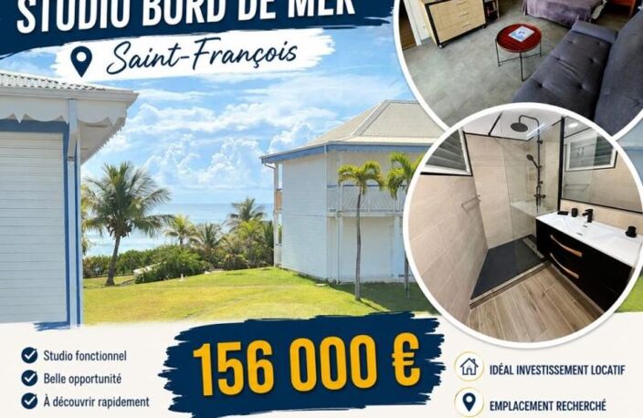 Vue mer, calme et confort: votre studio équipé dans résidence recherchée St François 156 000 euros — photo 2