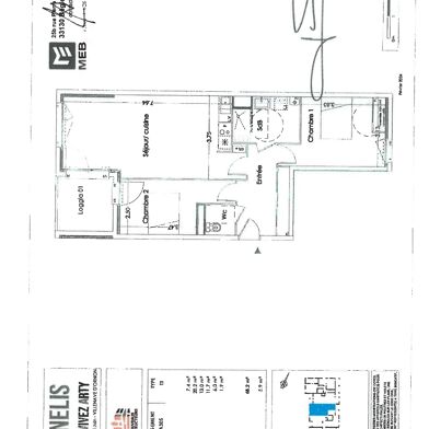 Appartement 3 pièces 896 €
