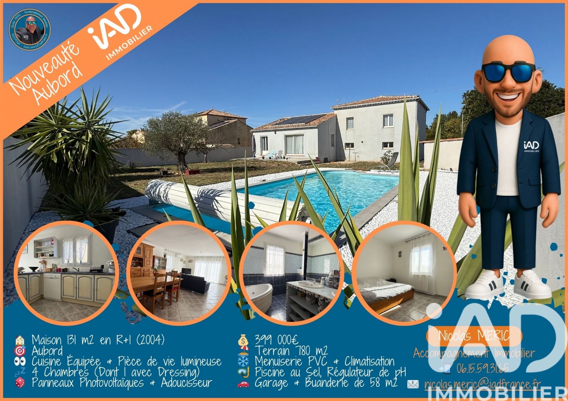 Maison à vendre, 5 pièces, 131 m², Aubord
