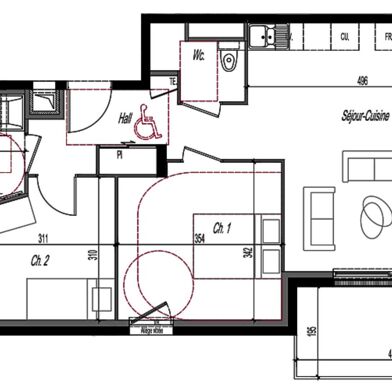 Appartement 3 pièces 258700 €