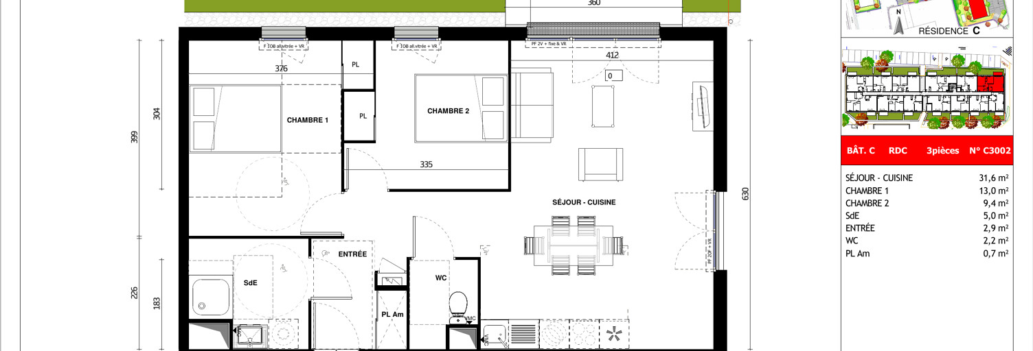 Appartement 3 Pièces 65 m² à louer à Izon (33450)
