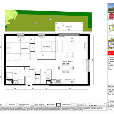Appartement 3 pièces 912 €