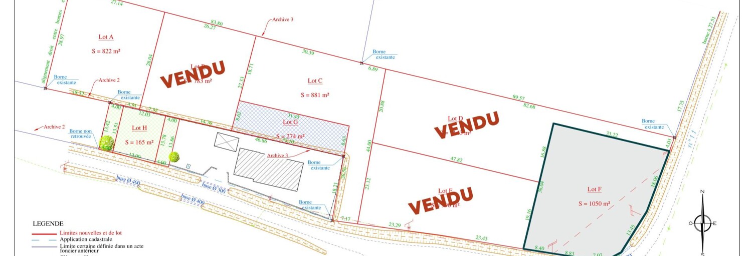 Terrain  1050 m² à vendre à Gauriaguet (33240)