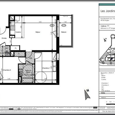 Appartement 3 pièces 775 €