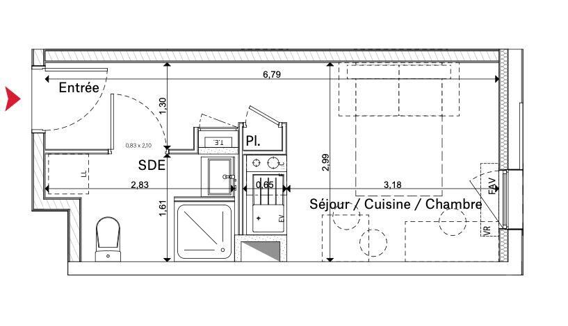La Roche Sur Yon - 19m² - 1p.