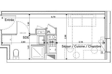 Appartement 1 pièces 91400 €