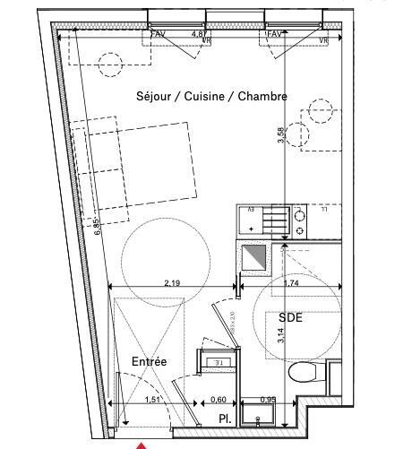 Vente Appartement 1 pièce - Photo 2