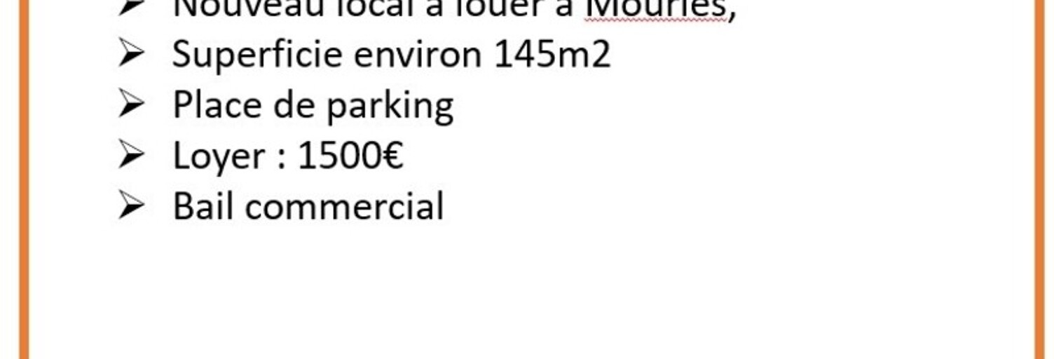 Commerce  145 m² à louer à Mouriès (13890)
