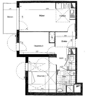 Appartement 3 pièces 1114 €