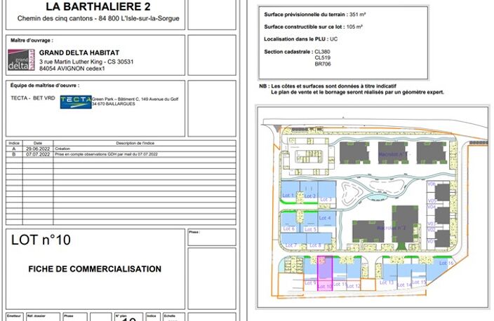 TERRAIN A BATIR DE 351 M² A L'ISLE SUR LA SORGUE — photo 4