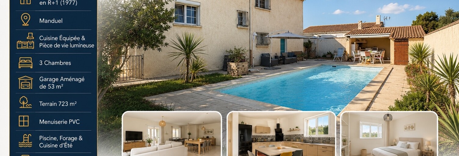 Maison 7 Pièces 162 m² à vendre à Manduel (30129)