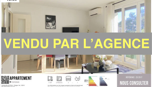 Appartement 3 pièces  à vendre Perpignan 66100