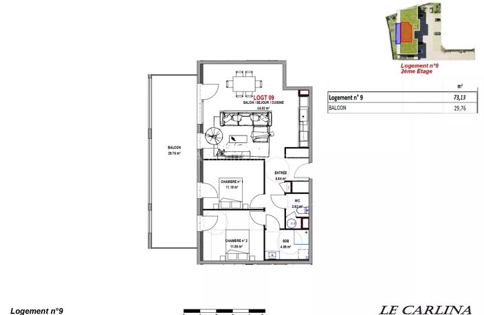 Appartement T3  2ème 73m² - MORESTEL — photo 2