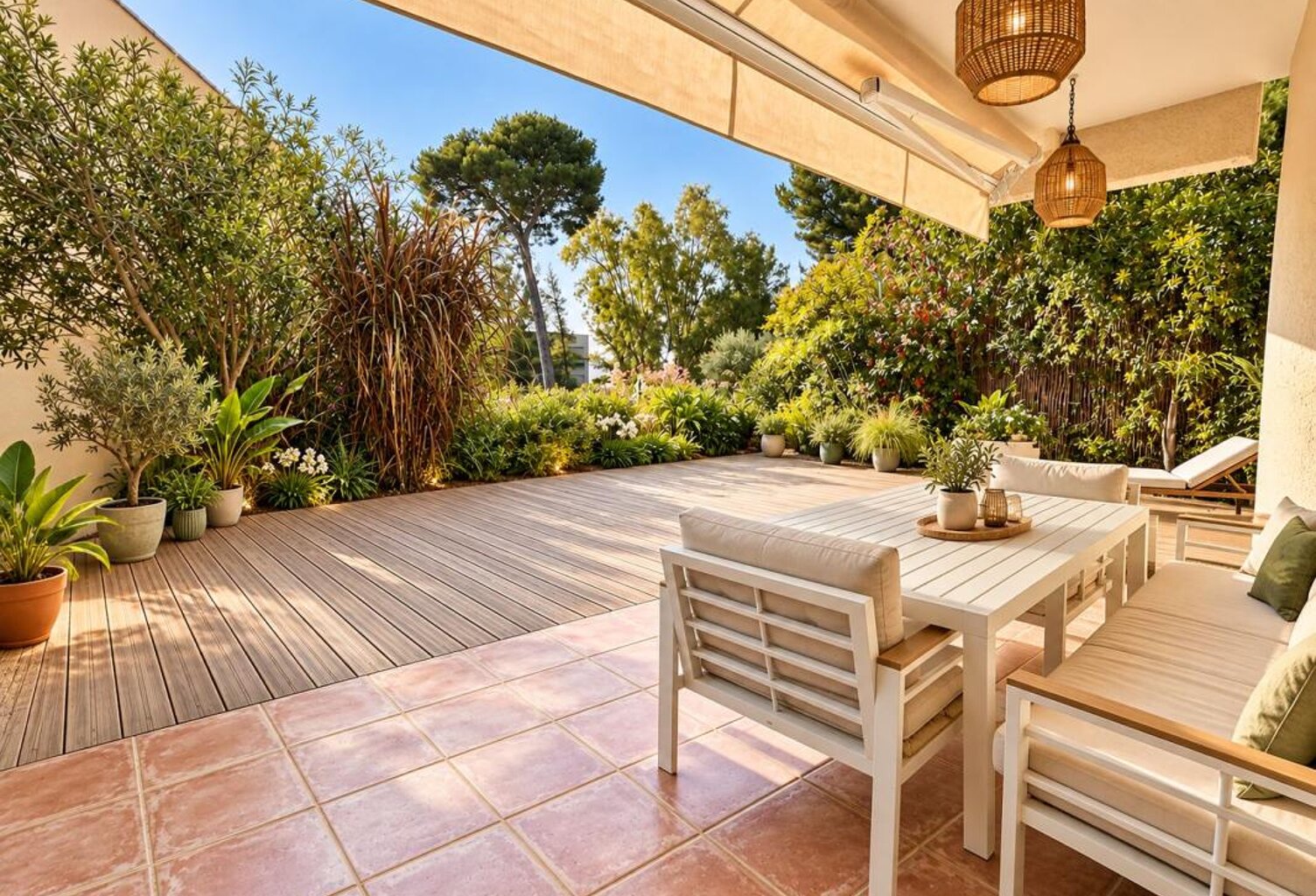 LA SEYNE-SUR-MER – TAMARIS | Rez-de-jardin plein Sud – Terrasse, jardin privatif et aperçu mer — photo 1