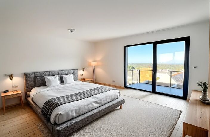 Département du Finistère (29) - À vendre : Crozon, centre-ville - Appartement penthouse T6 de 183 m² habitable avec vue panoramique sue la baie de Morgat - 4 terrasses - Garage — photo 5