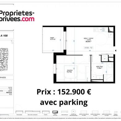 Appartement 2 pièces 152900 €