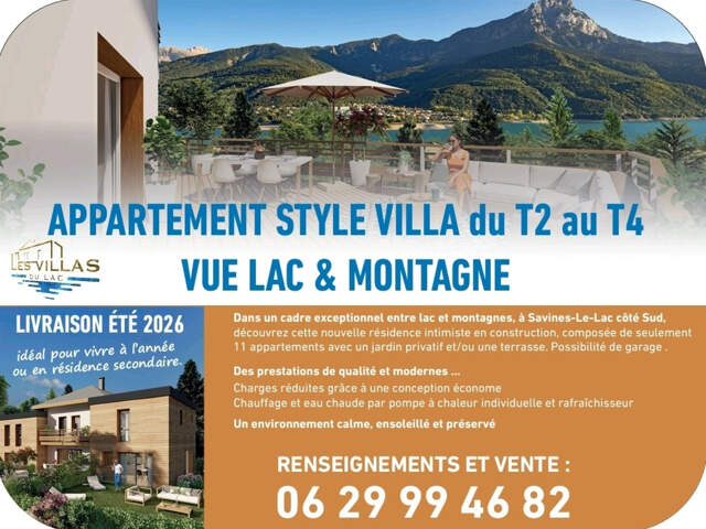 Appartement à vendre 2 pièces avec jardin vue Lac et Montagnes sur SAVINES LE LAC (05) , Dans une résidence en construction style villa  plein Sud ,livrable été 2026 — photo du bien
