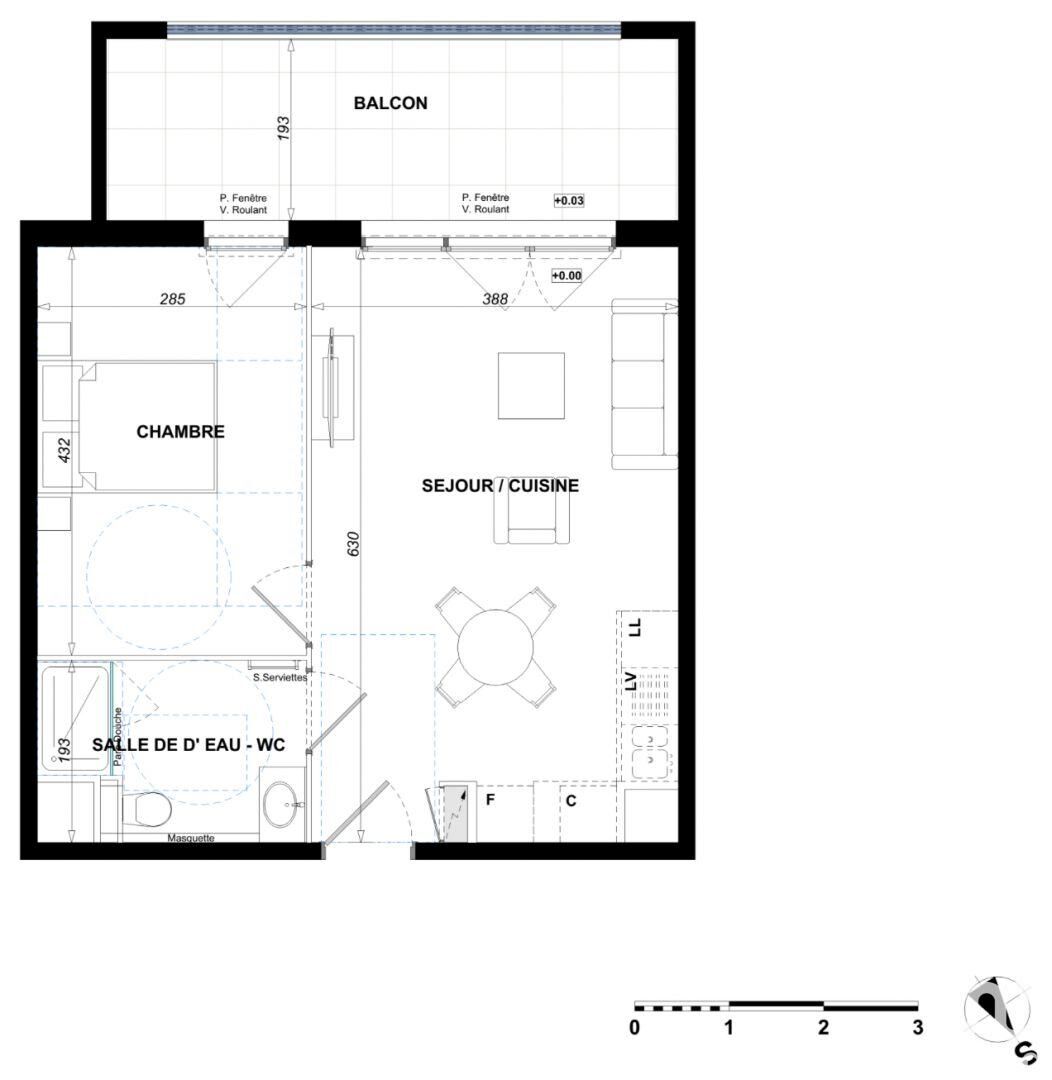 Antibes - 41m² - 2p. - 1ch.
