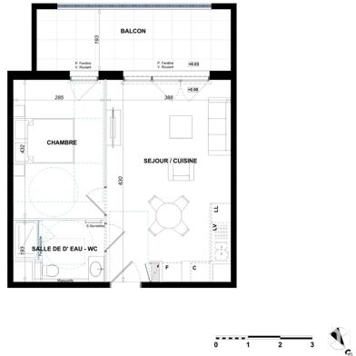 Appartement 2 pièces 284000 €