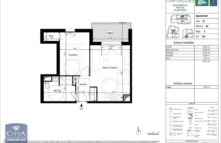Location appartement 2 pièces 42 m² à Tours (37200) — photo 4