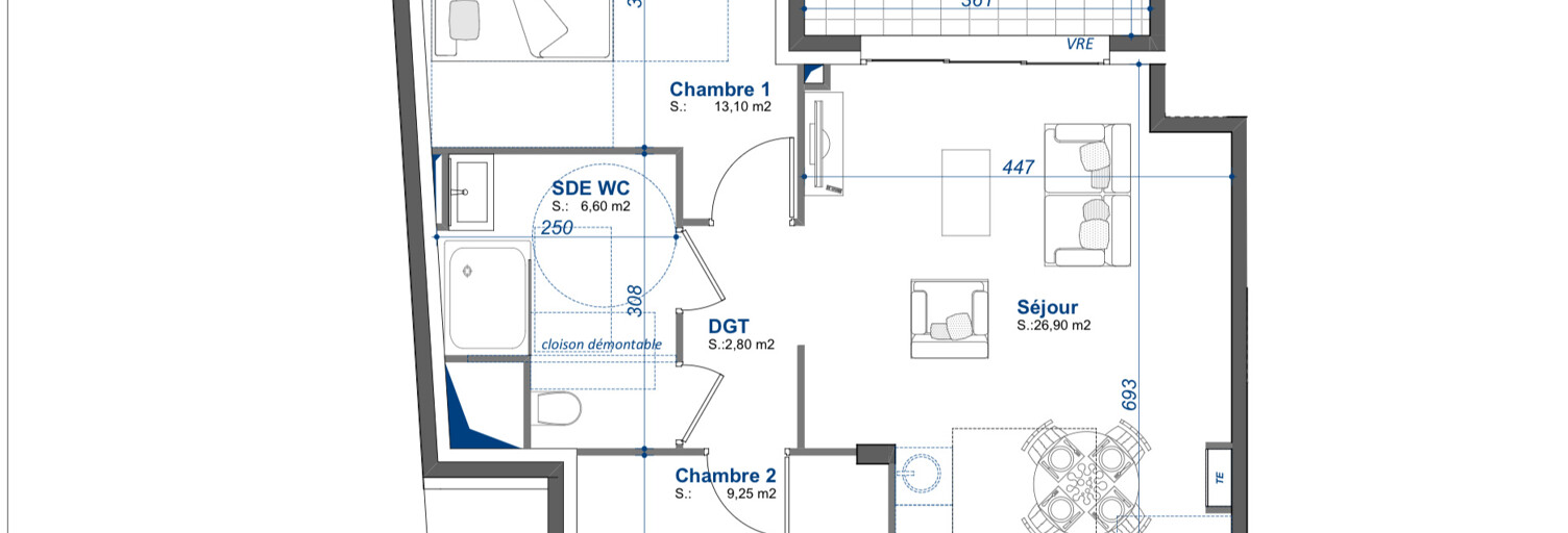 Appartement 3 Pièces 58 m² à vendre à Toulon (83000)