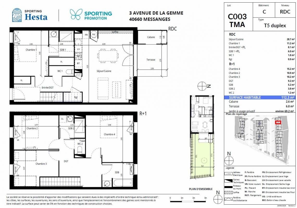 Villa / Maison  T5 à vendre Messanges 40660