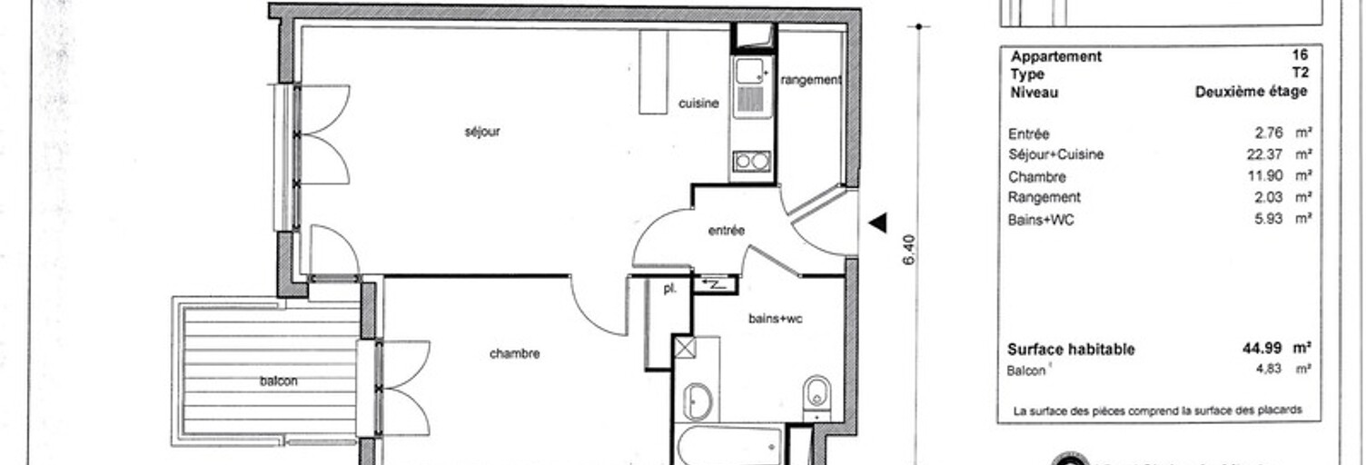 Appartement 2 Pièces 45 m² à vendre à Le Blanc-Mesnil (93150)