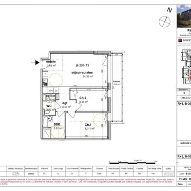 Appartement 3 pièces 855 €