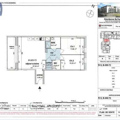 Appartement 3 pièces 878 €