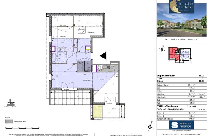 Appartement T3 - VILLY LE PELLOUX — photo 2