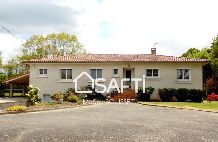 Maison de plain-pied T4 de 168m2, 3 chambres, grande terrasse, sous sol avec une cuisine, salle d'eau et une pièce polyvalente de 42m². Garage, atelier, carport et son parc plat, arboré de 1929m2une sa. — photo 4