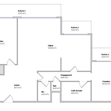 Appartement 3 pièces 135000 €
