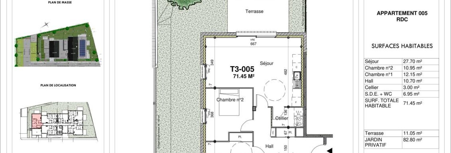 Appartement 3 Pièces 71 m² à vendre à Guilers (29820)