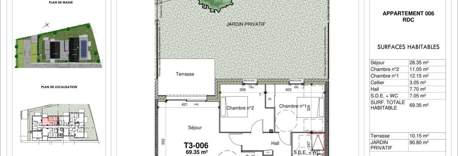 Appartement 3 Pièces 69 m² à vendre à Guilers (29820)