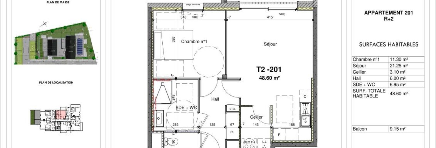 Appartement 2 Pièces 50 m² à vendre à Guilers (29820)