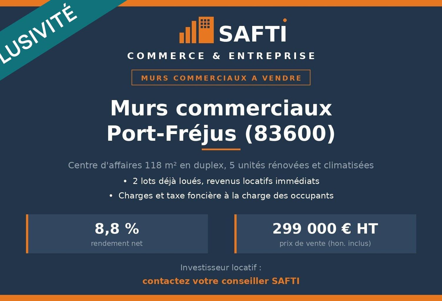 Murs Commerciaux Port-Fréjus : 8,8% de Rendement — photo 1