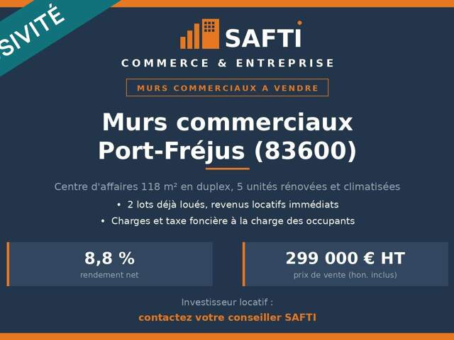 Murs Commerciaux Port-Fréjus : 8,8% de Rendement — photo du bien