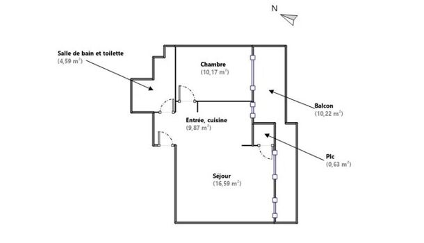Appartement 2 pièces  à vendre Marseille 5eme 13005