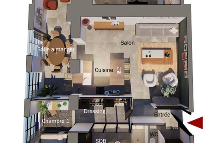 apprtement LES ARTS T3 92 m2 — photo 4