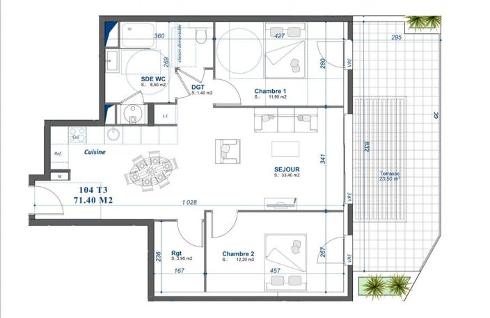 Vente Appartement 3 pièces — photo 2