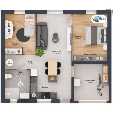 Maison 4 pièces 163894 €