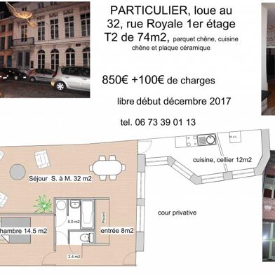 Appartement 2 pièces 1100 €