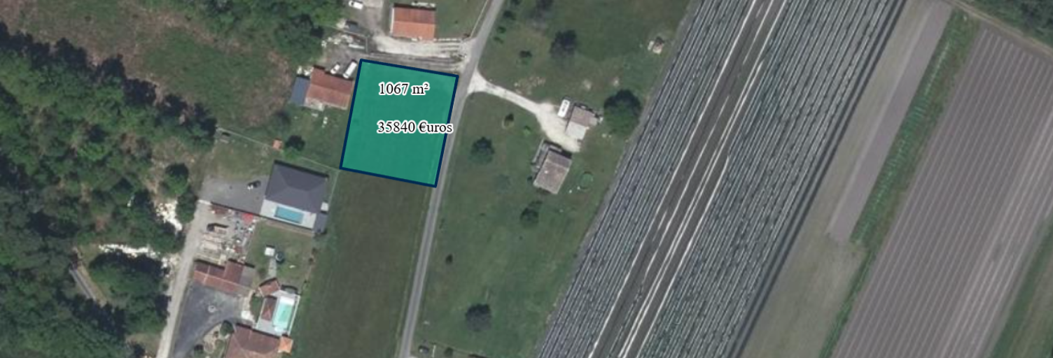 Terrain  1067 m² à vendre à Reignac (33860)