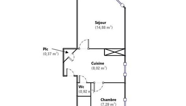 Appartement 2 pièces  à vendre Marseille 5eme 13005
