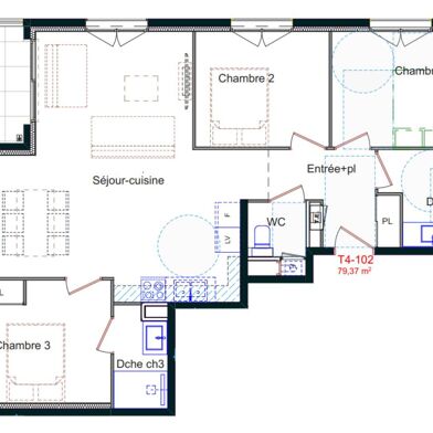 Appartement 4 pièces 537900 €