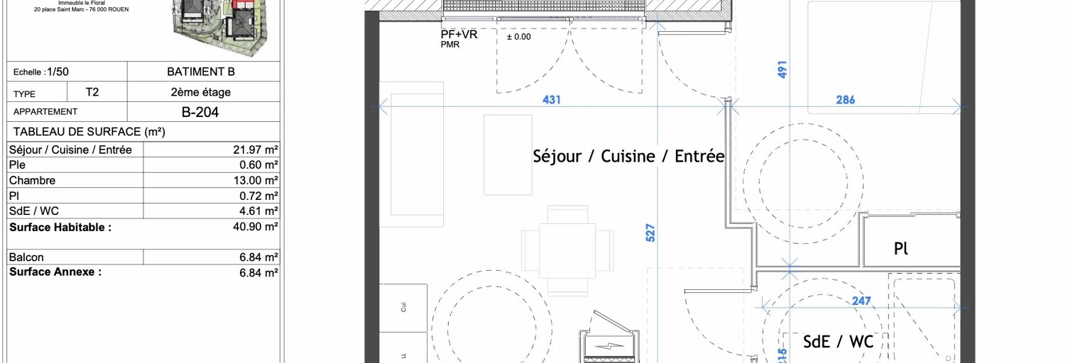 Appartement 2 Pièces 41 m² à vendre à Touques (14800)