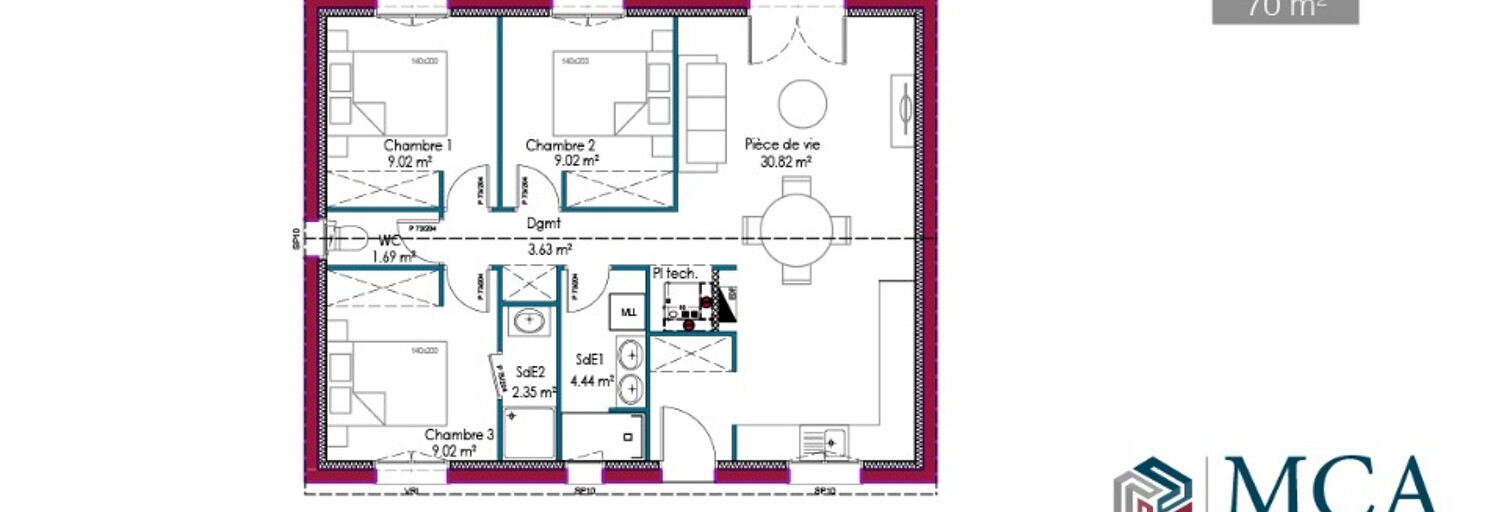 Maison 3 Pièces 70 m² à vendre à Boisredon (17150)