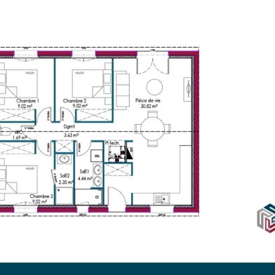 Maison 3 pièces 138700 €